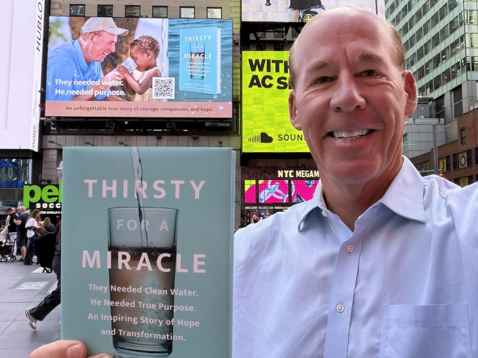 Book launch with ad in Times Square, NYC.