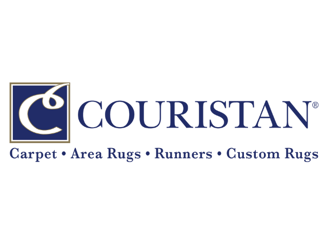 Couristan logo with text reading Carpet, Area Rugs, Runners, Custom Rugs.