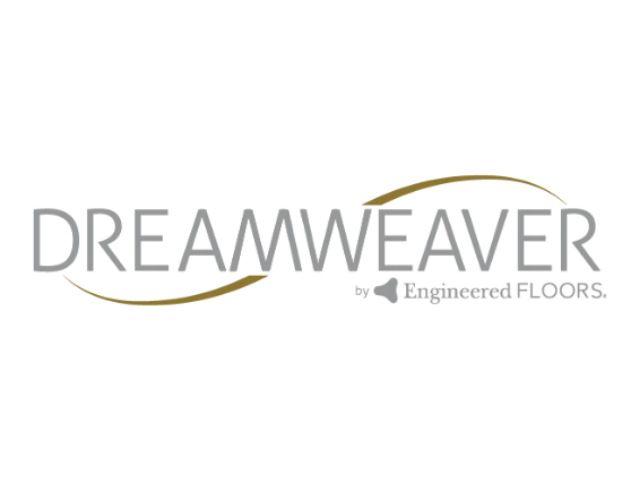 Logo for DreamWeaver by Engineered Floors with stylized text and curved lines