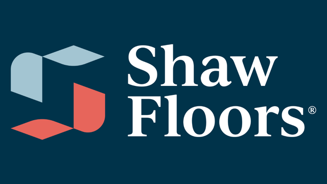 Shaw Floors logo with a stylized geometric design and the company name in white text on a dark background.
