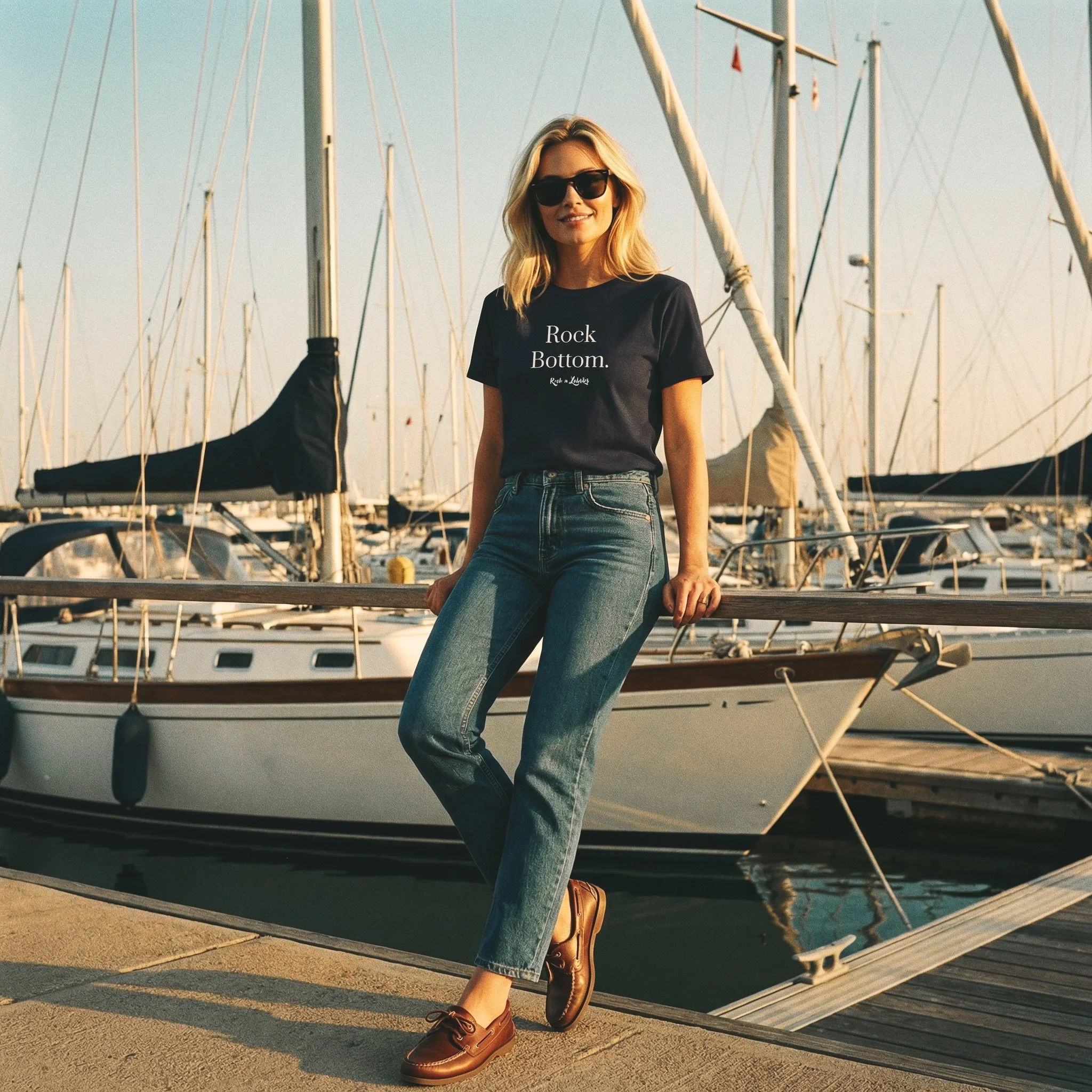 Rock Bottom T-Shirt for Women in Black