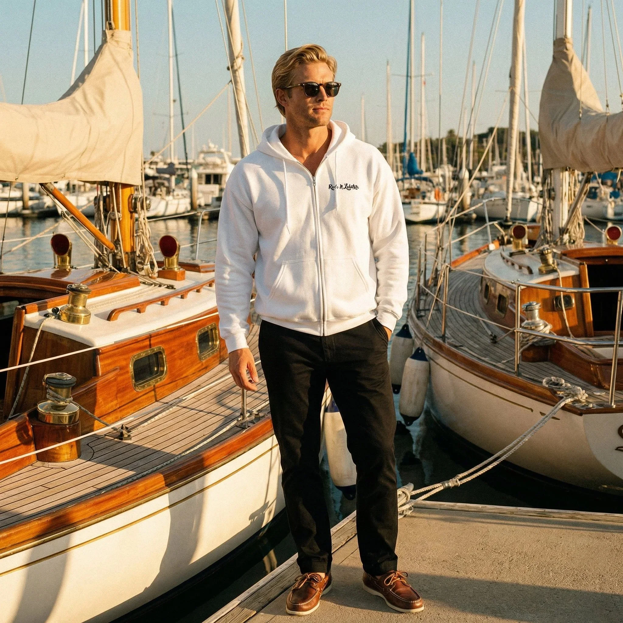 Beach Hunter Hoodie jacket in White