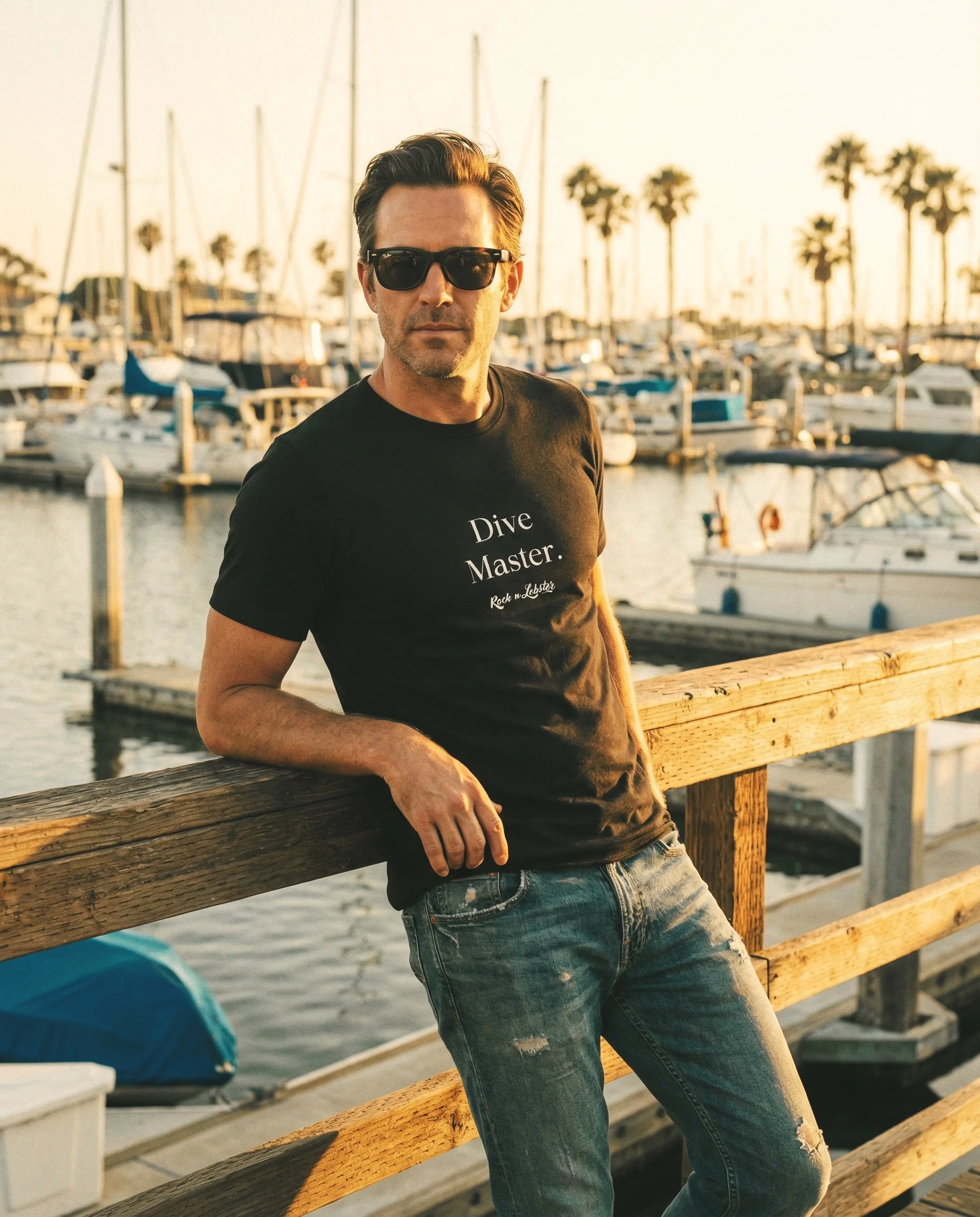 Dive Master T- Shirt For Men in Black