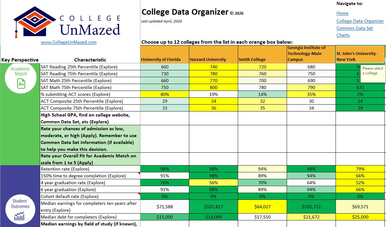 College Data Organizer