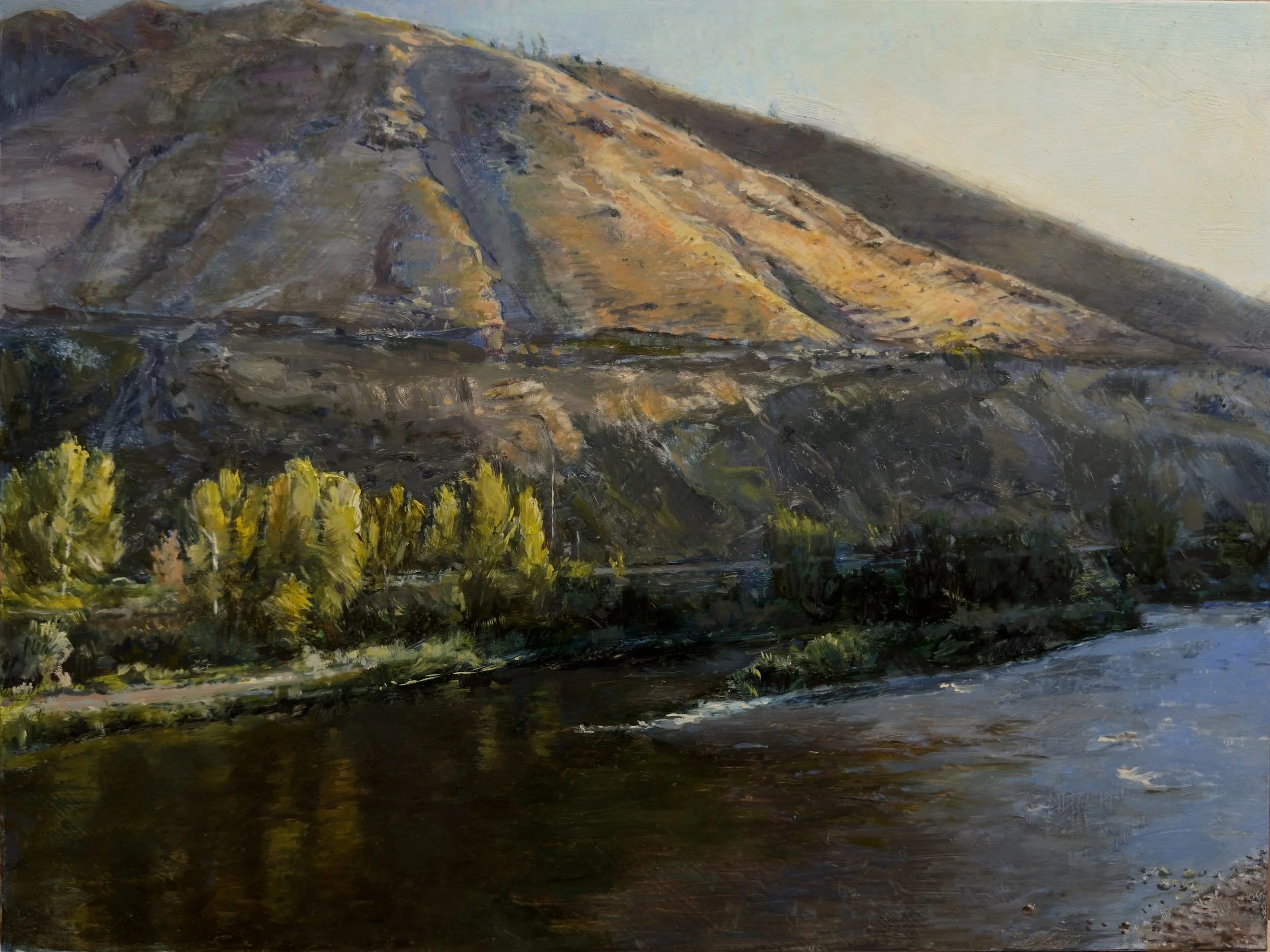 Below Tibbetts Mountain, Highway 2
12 x 16,  oil on board
