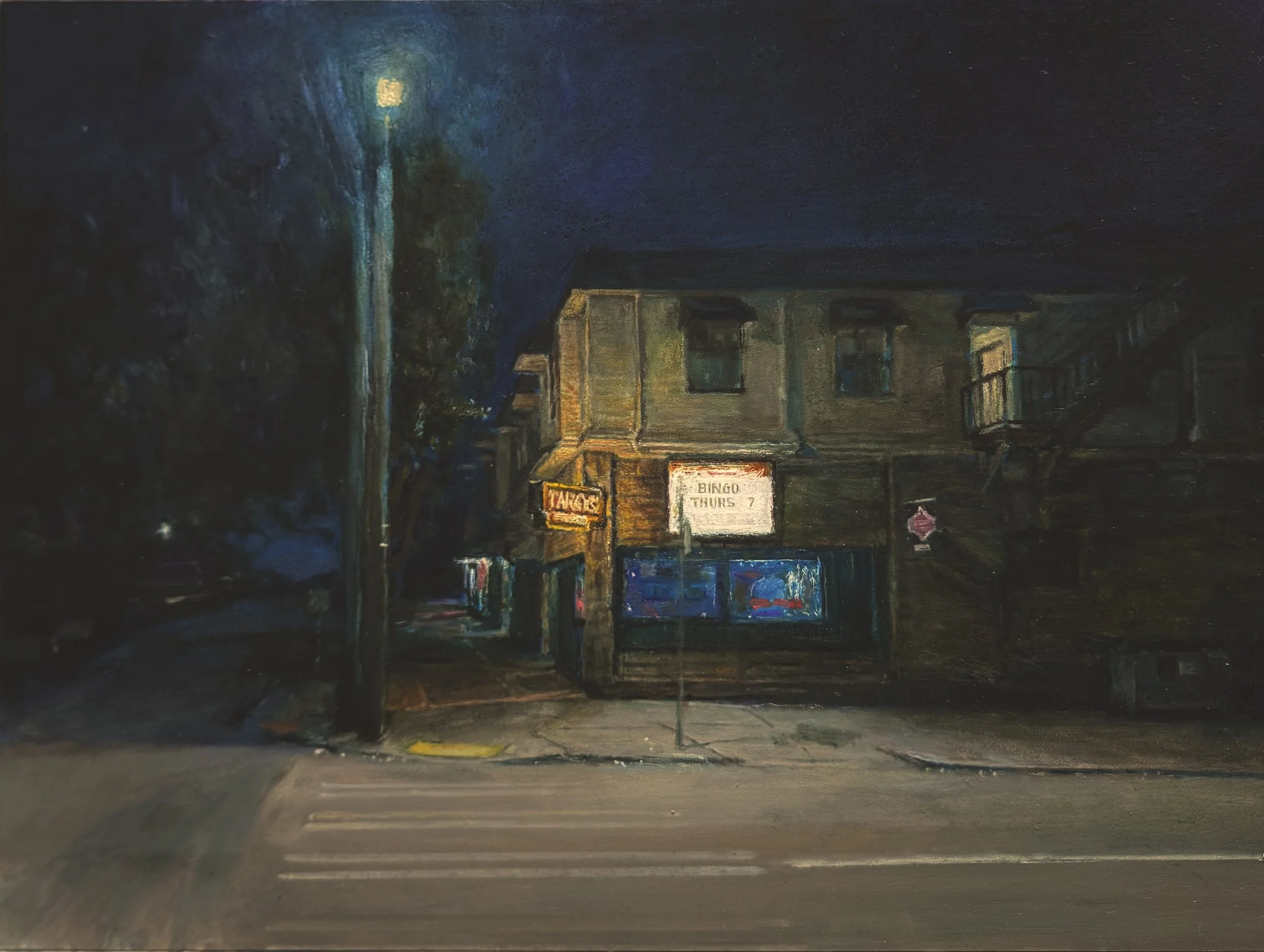 Bingo Night, oil on panel, 12 x 16
