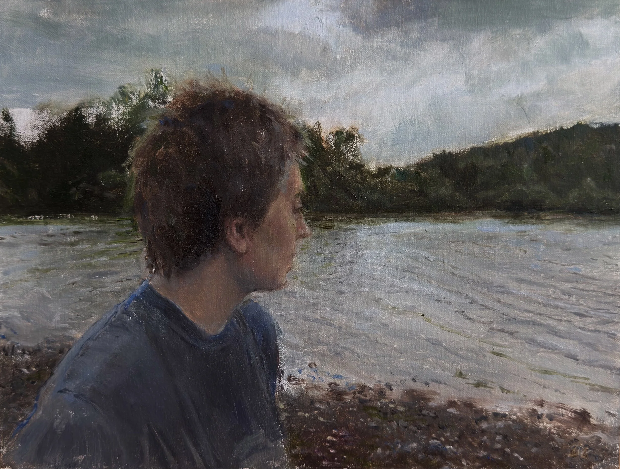 View from Rattlesnake Trailhead
 9 x 12, linen panel
