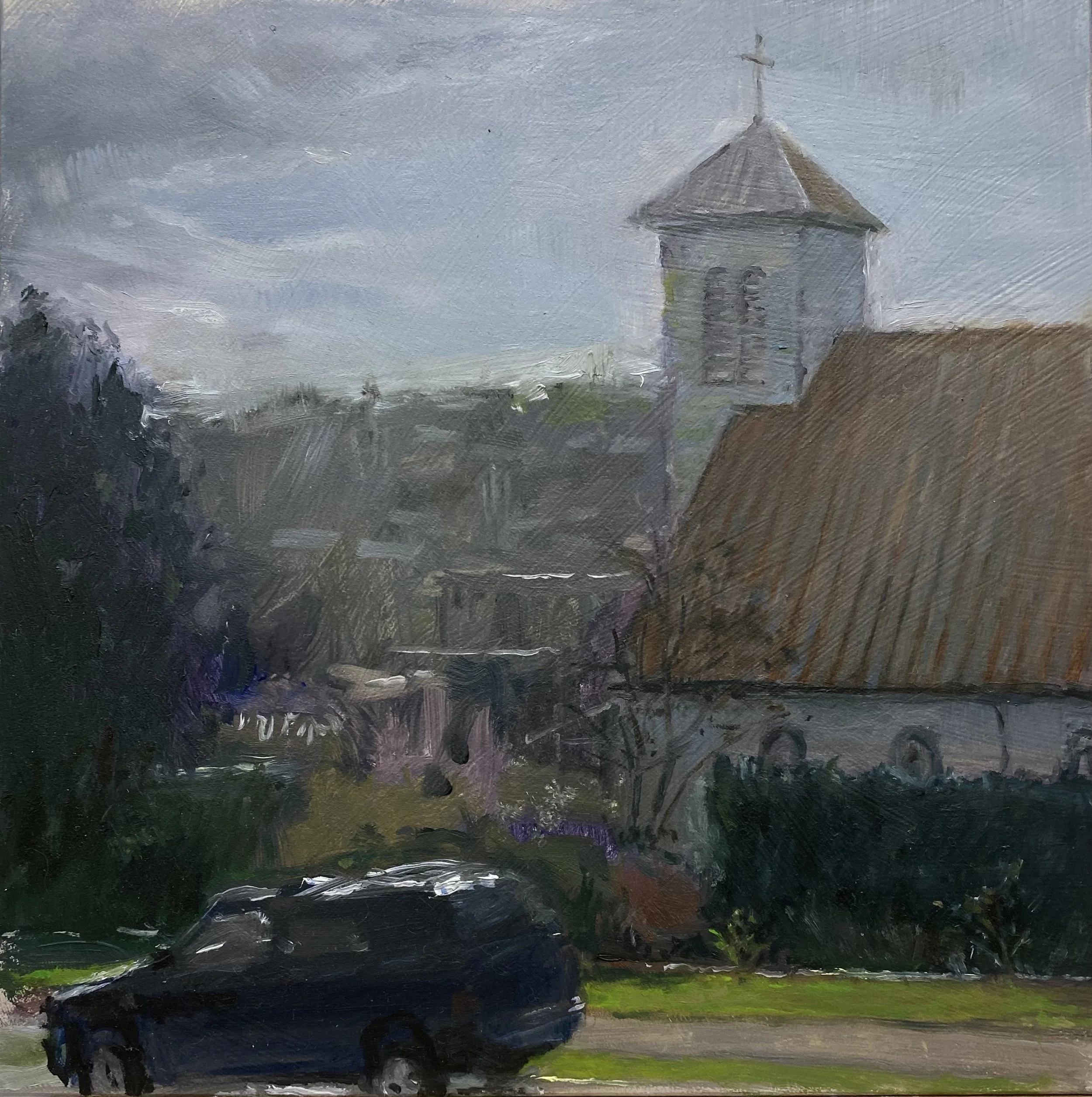 Hazy Afternoon, St. Margaret of Scotland
 8 x 8,  oil on board