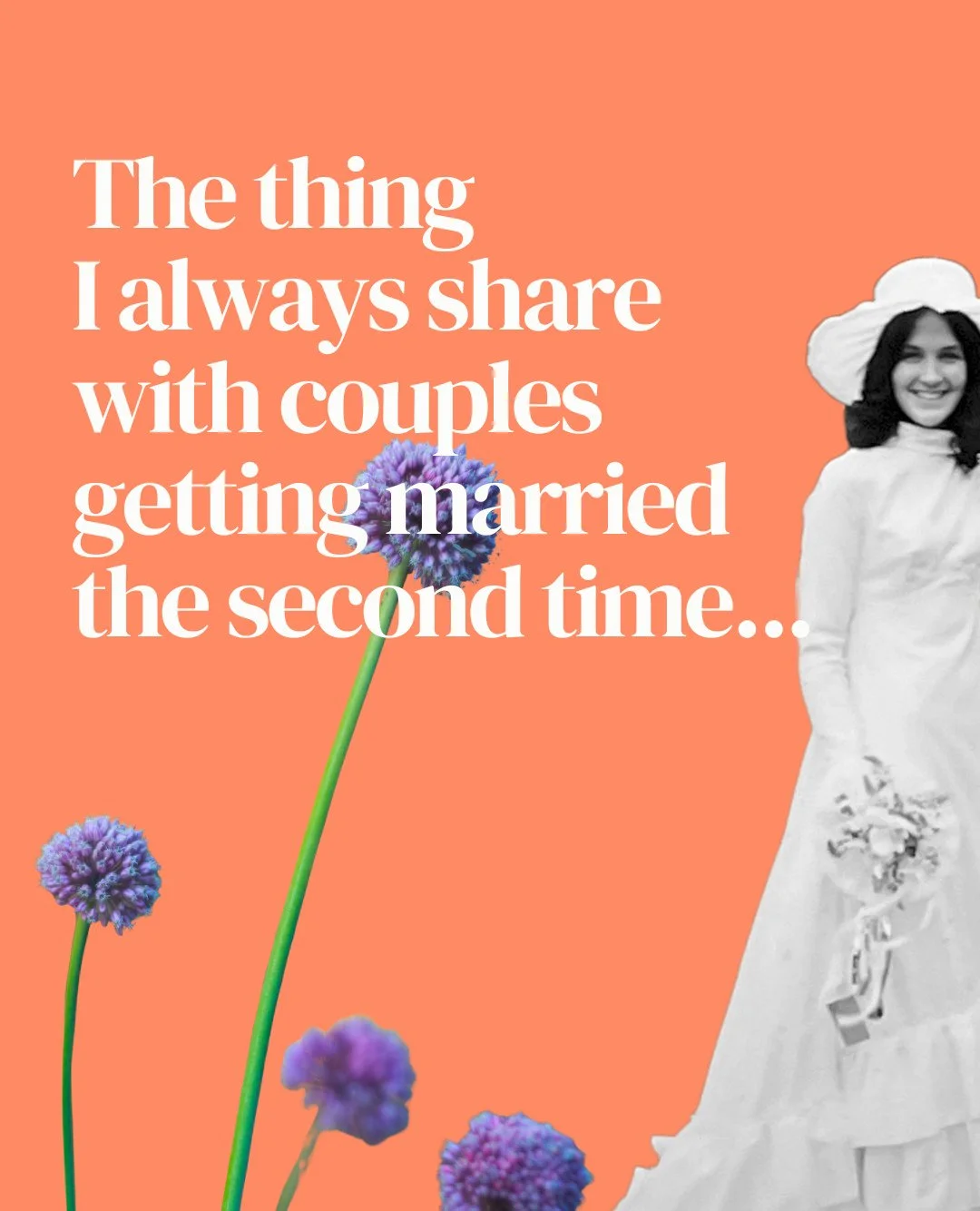 Someone, with more than one marriage under their belt, said to me ⁠
'weddings should only be celebrated with people who care about your happiness'.⁠
⁠
Yes. ⁠
Abso-bloody-lutely. ⁠
⁠
And second weddings often come with freedom.⁠
You're allowed to make