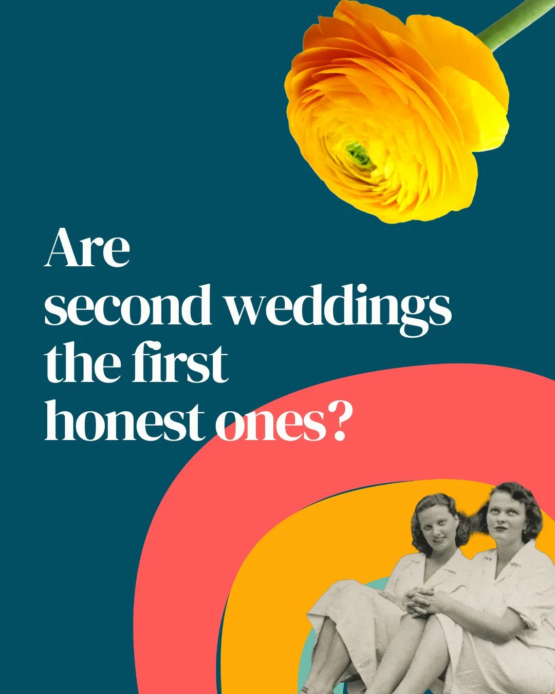 Oh yeah, some second weddings definitely are the first honest ones.⁠
⁠
Maybe the first time you were...⁠
too excited to just get married⁠
too bothered about what everyone else thought⁠
too unsure ⁠
or with the wrong person ⁠
⁠
Hindsight, truly is a w