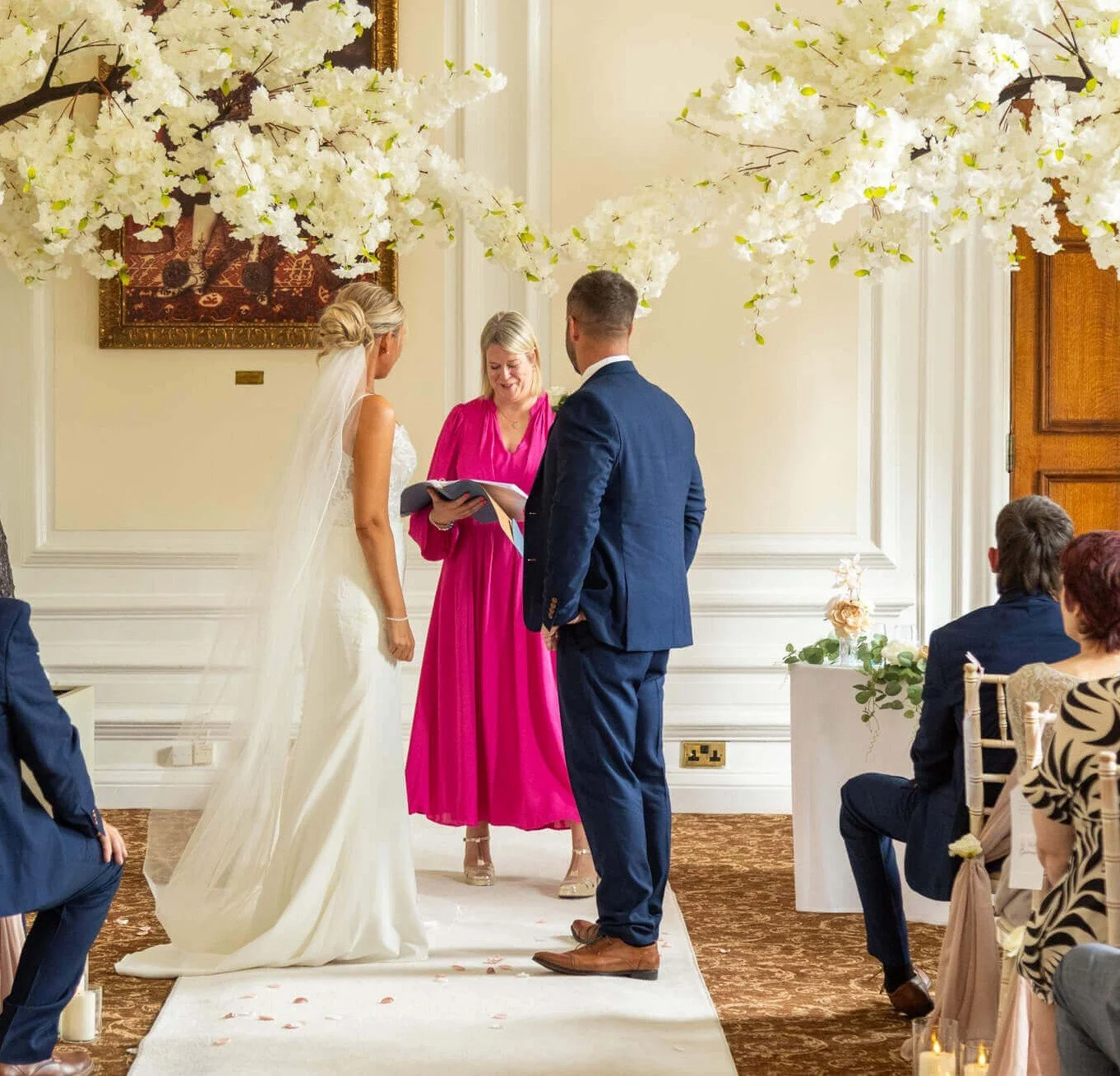 Wedding celebrant leading a ceremony