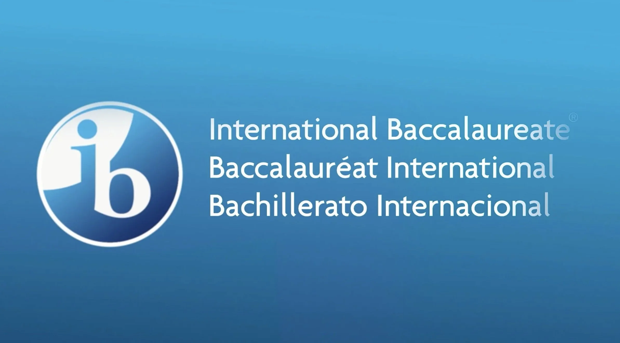 Logo and text for the International Baccalaureate, also known as Baccalauréat International or Bachillerato Internacional.