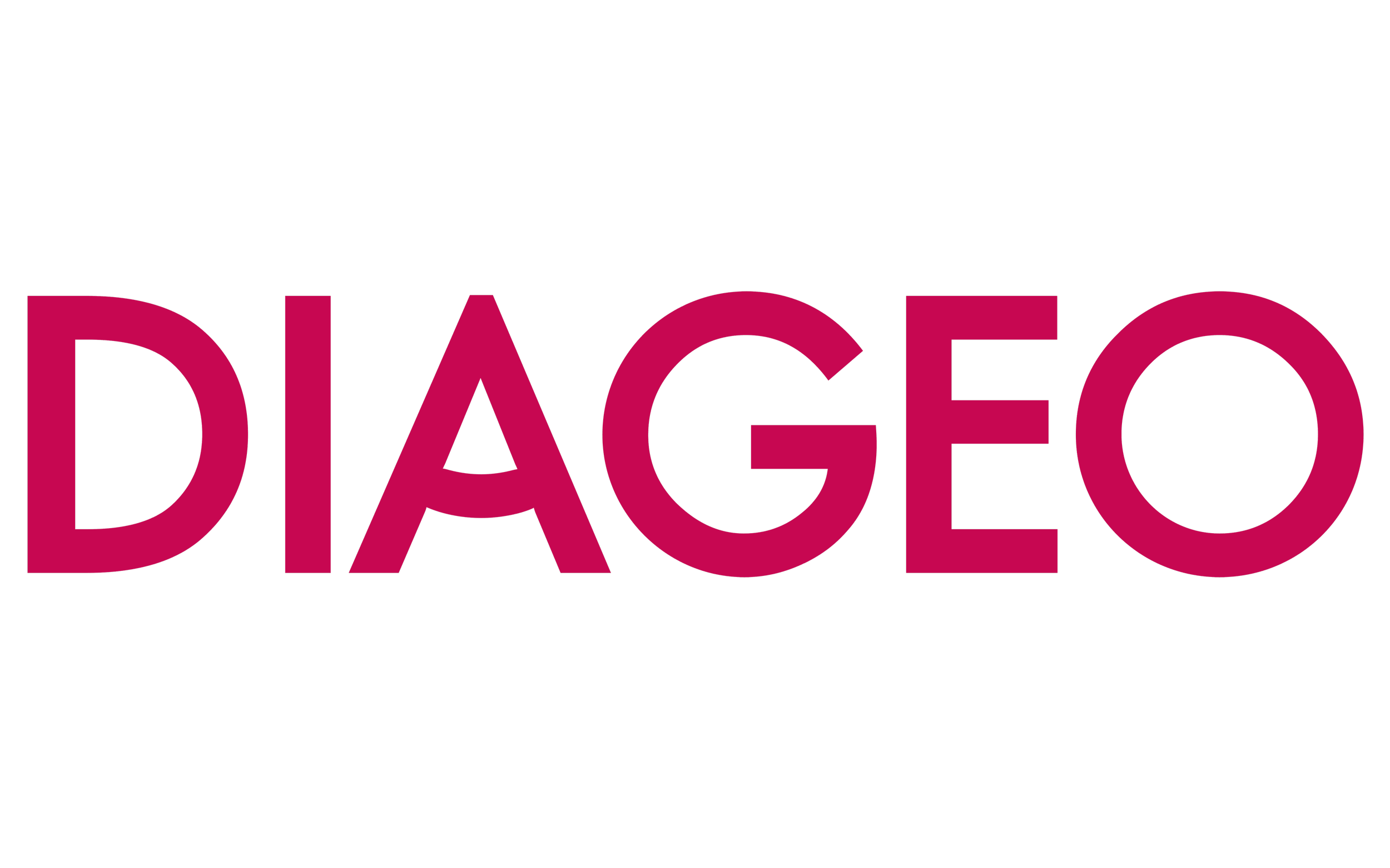 The logo of DIAGEO, featuring the company name in bold black and magenta text.