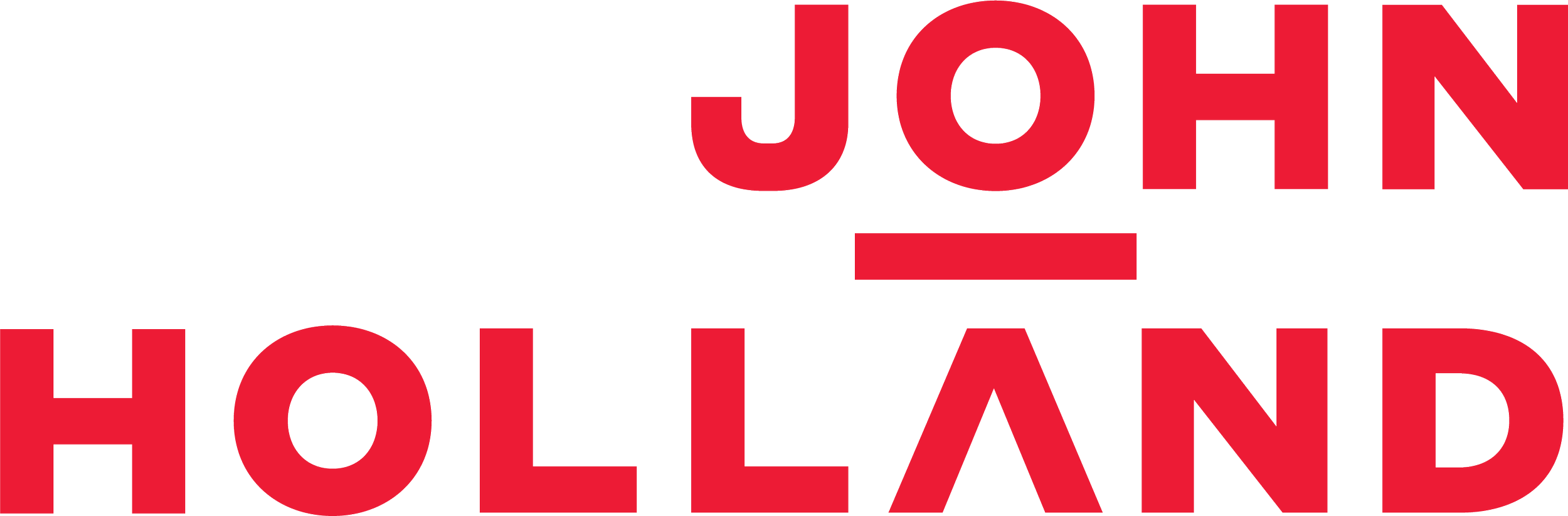 Text with black and red letters spelling out "JOU HOLLAND" on a black background.