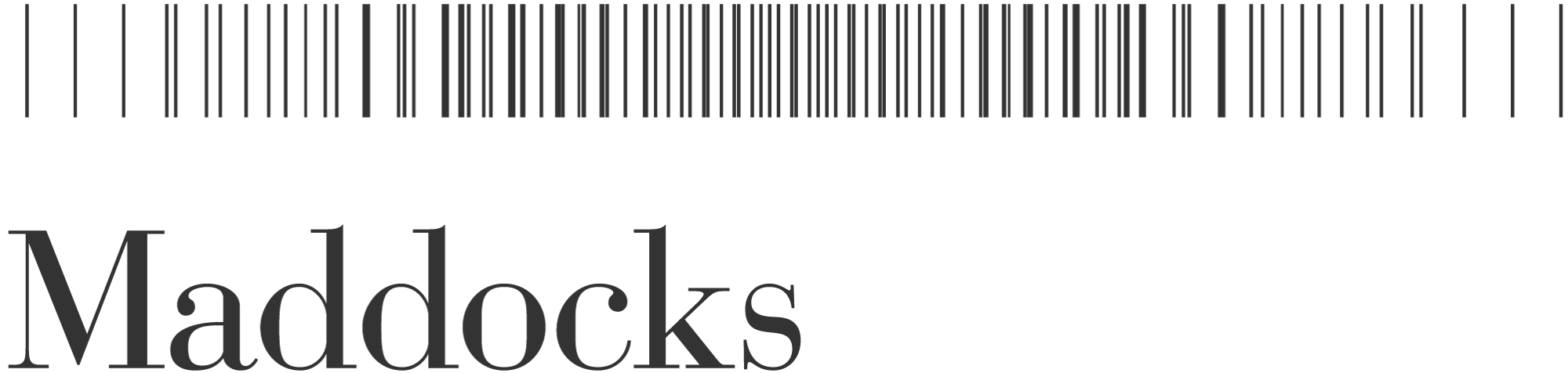 Barcode with the text 'Maddocks' underneath.