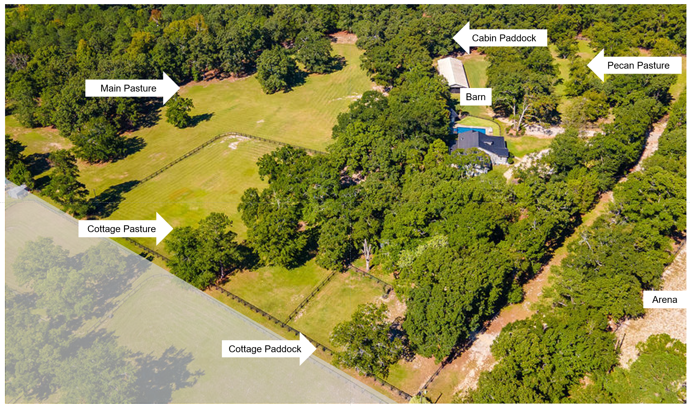 Map of Barn, Pastures and Arena at Kittsfield Farm