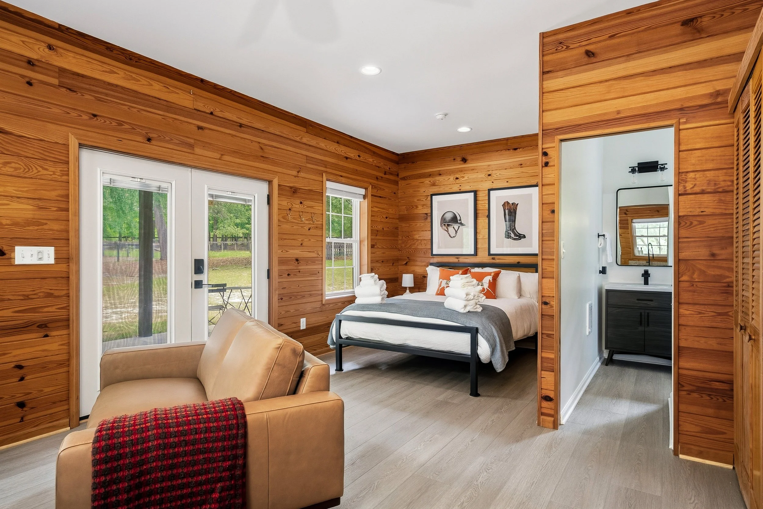 Studio layout with sleeping, living and dining areas.