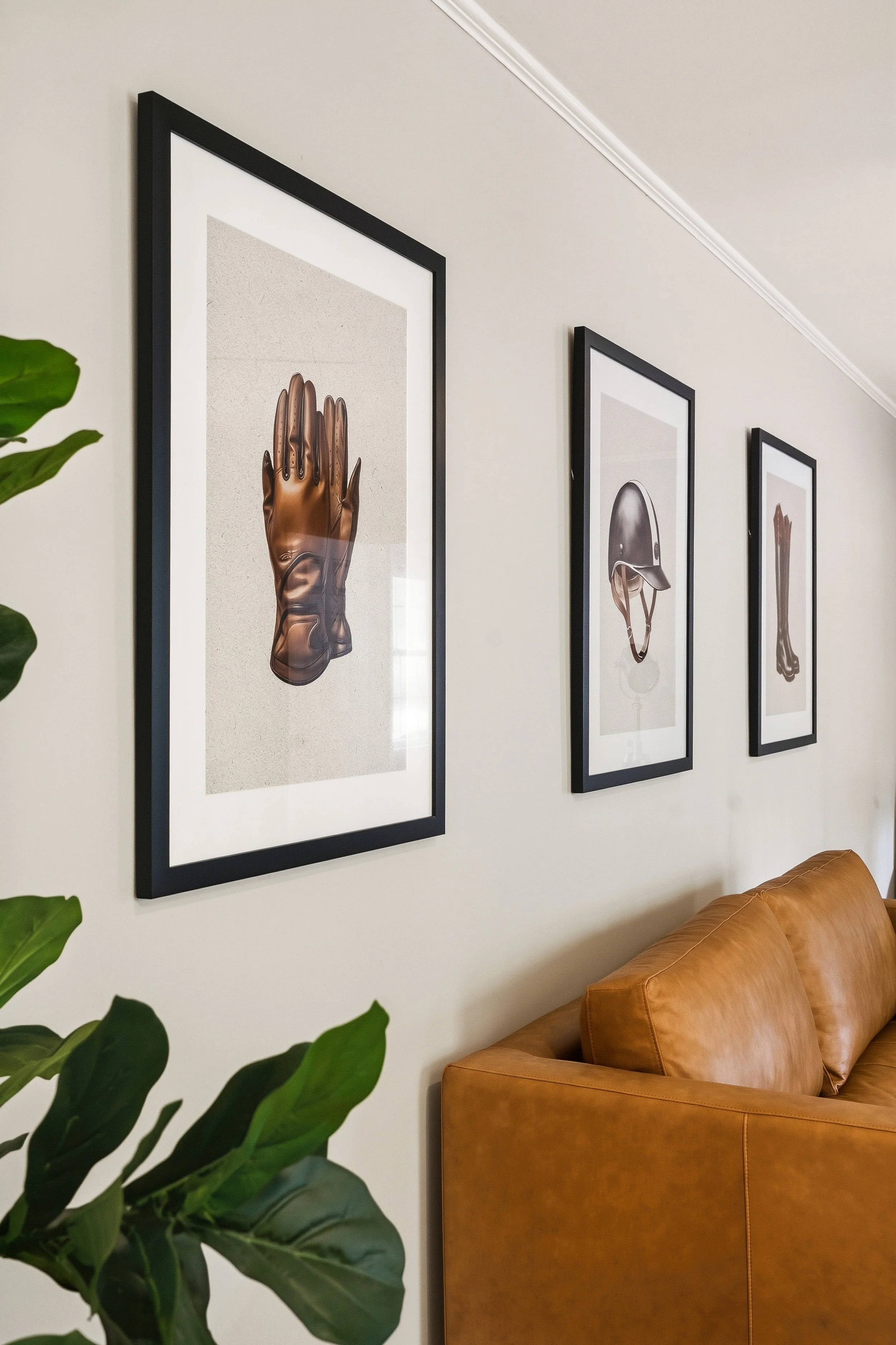 Equestrian touches throughout the space.