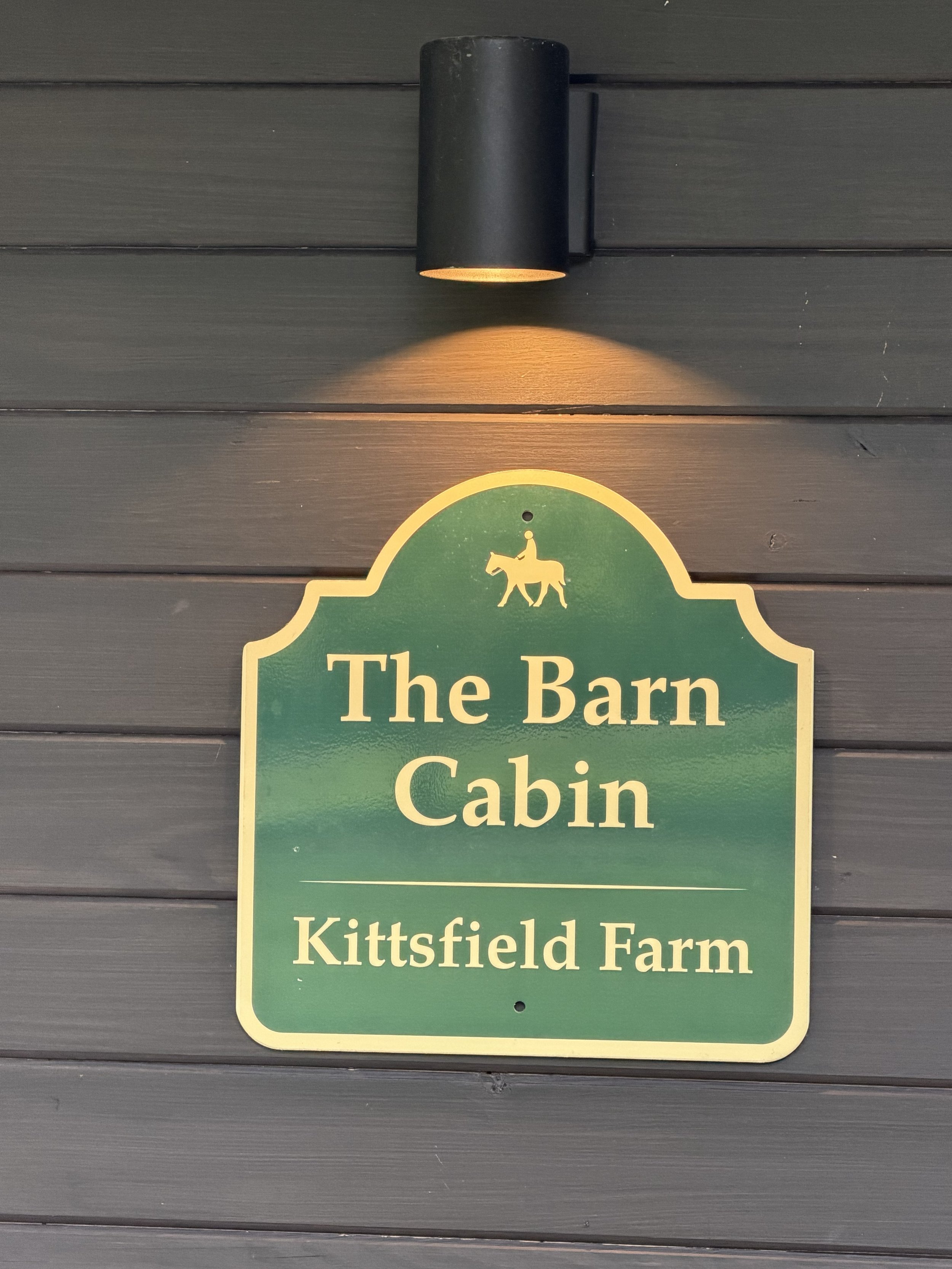 The Barn Cabin is tucked beside the barn at Kittsfield Farm.