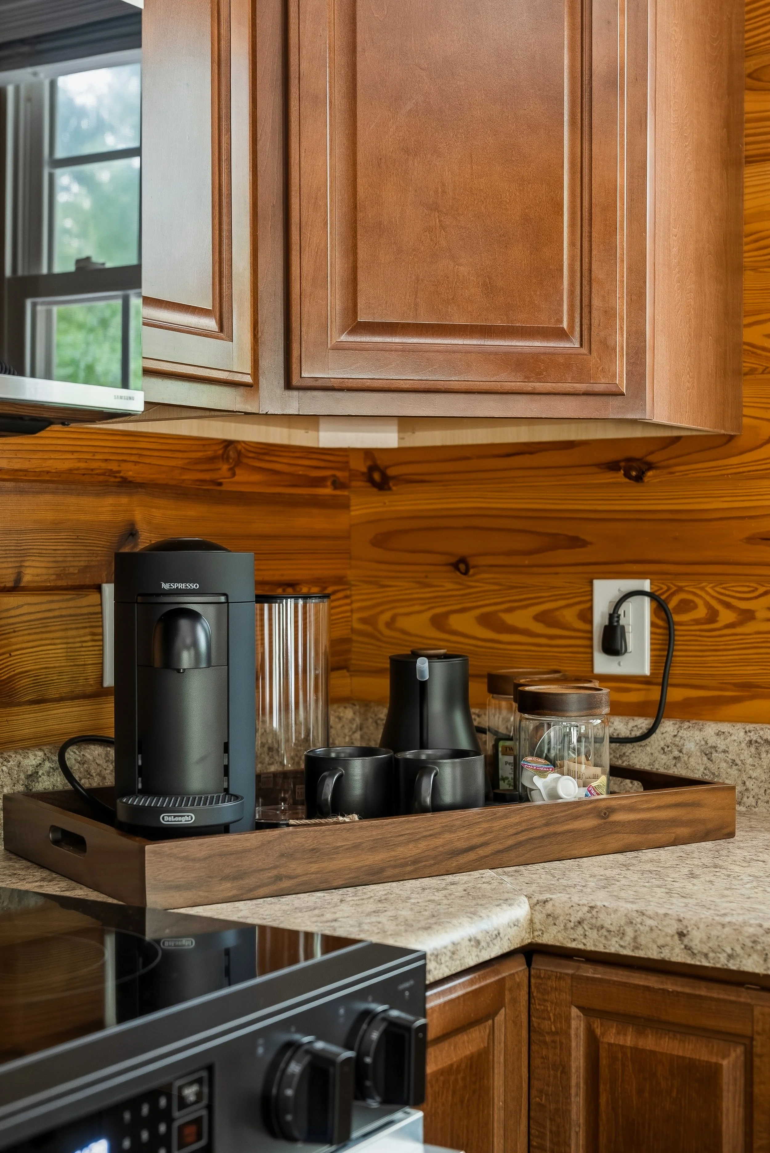 Nespresso bar with all the necessities make mornings brighter.