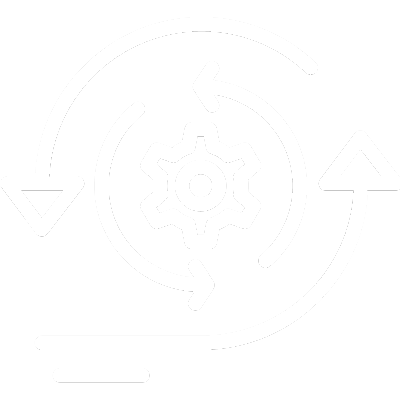 Gear Icon with arrows pointing around it icon