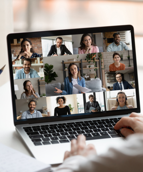 13 individuals on a zoom screen