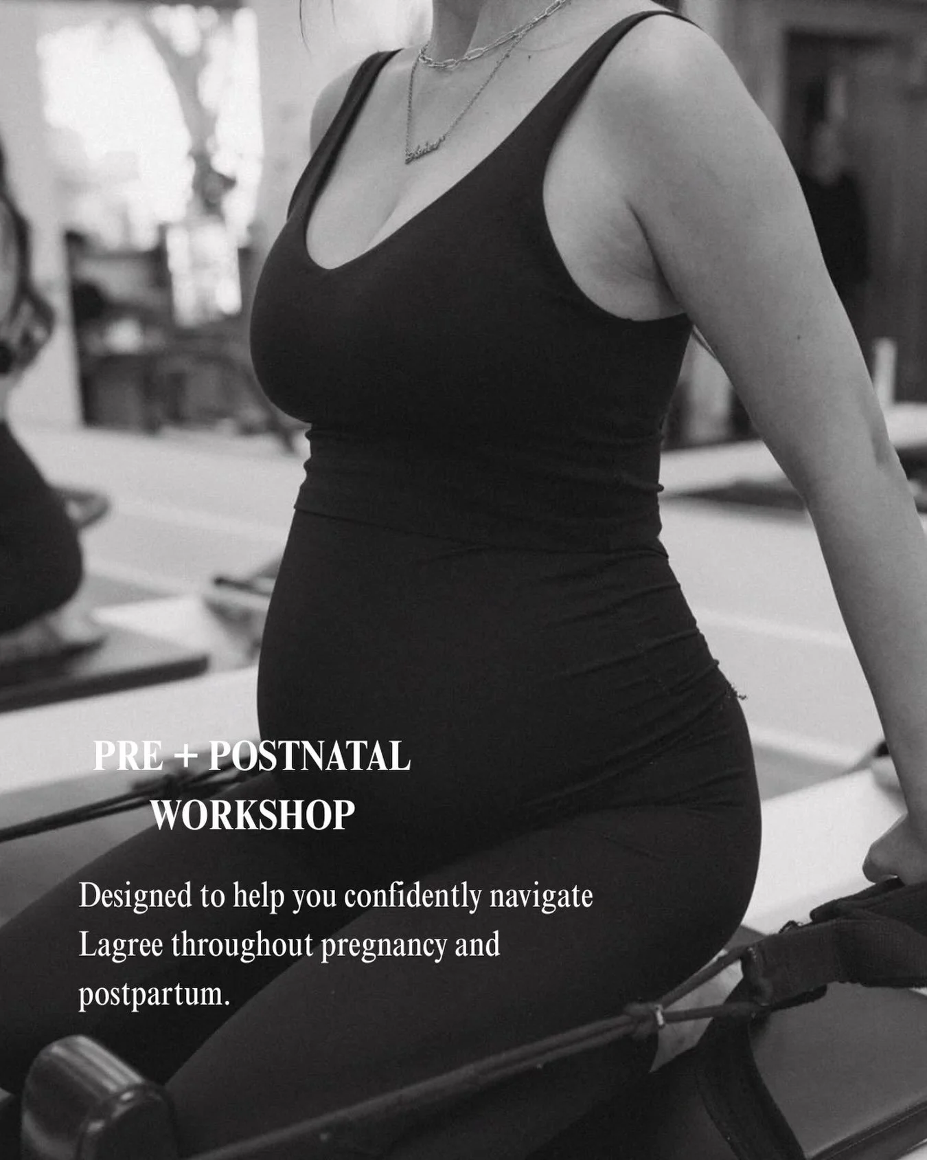 PRE + POSTNATAL WORKSHOP 

Designed to help you confidently navigate Lagree throughout pregnancy and postpartum.

October 30th &bull; 12 PM
Now available to book on our website + app.

We can&rsquo;t wait to move with you. 🤍