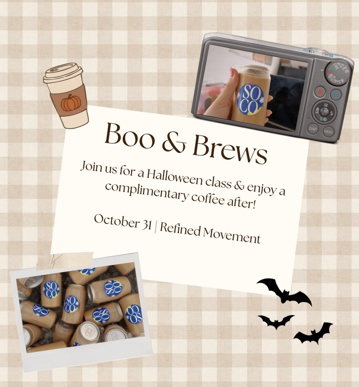 Boo &amp; Brews 👻☕️

Join us this Halloween for a little Lagree and a complimentary coffee from SoCo after class!

Only a few spots left! Book your class for October 31.
