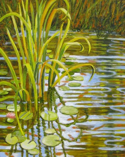 Pond Reflections I,
10 x 8 inches,
Oil on board,
$550 framed, SOLD
 