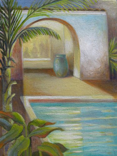 Spa II,
12 x 9 inches,
Oil on canvas,
$650 framed