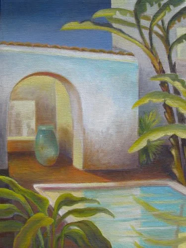 Spa I,
12 x 9 inches,
Oil on canvas,
$650 framed