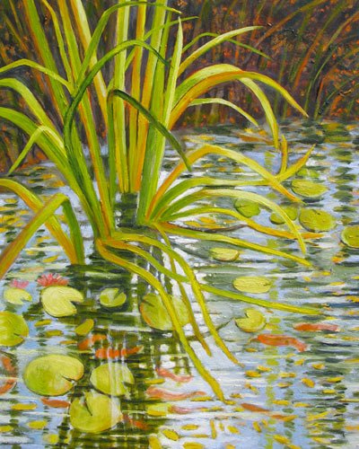 Pond Reflections II,
10 x 8 inches,
Oil on board,
$550 framed