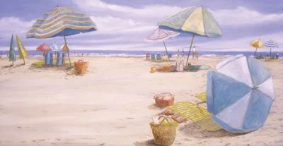 Umbrellas in the Sun,
18 x 36 inches,
Oil on Canvas,
$1800