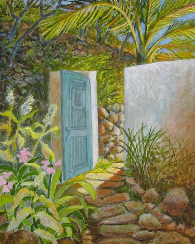 Tall Gate with Palm,
10 x 8 inches,
Oil on board,
$550 framed, 
SOLD