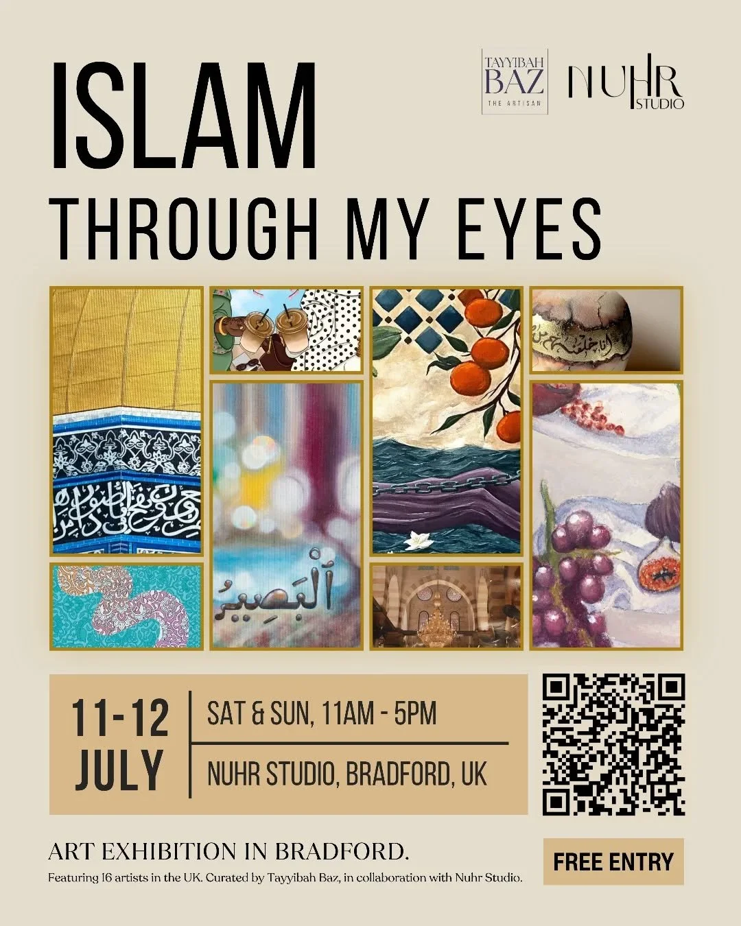 What would the world know of Islam if it learned through art alone? 

It is with great pleasure that I present Islam Through My Eyes, bringing together 16 UK-based Muslim artists to explore faith, identity and visual culture in a two-day exhibition a