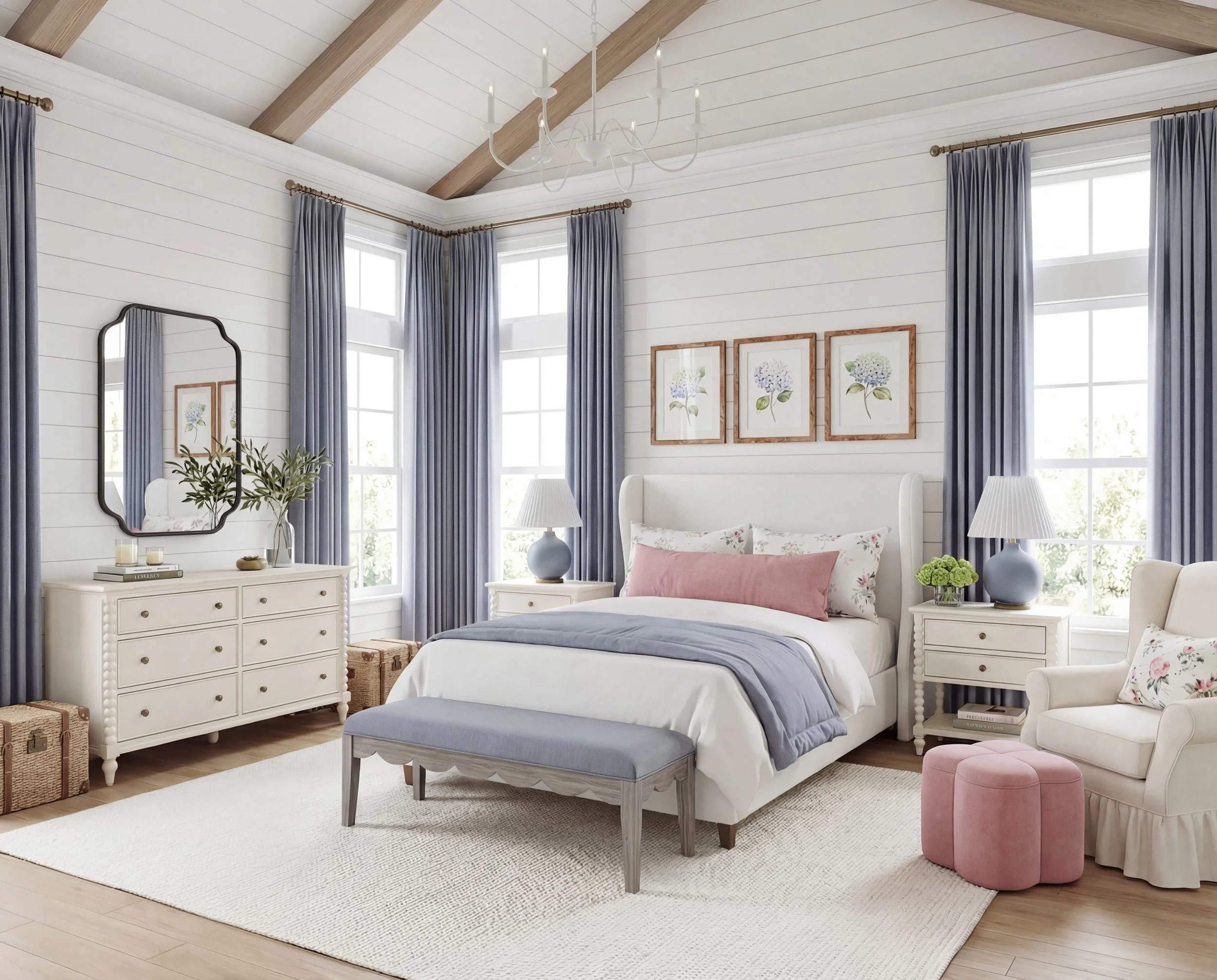 Blush &amp; Blue Bedroom Bliss