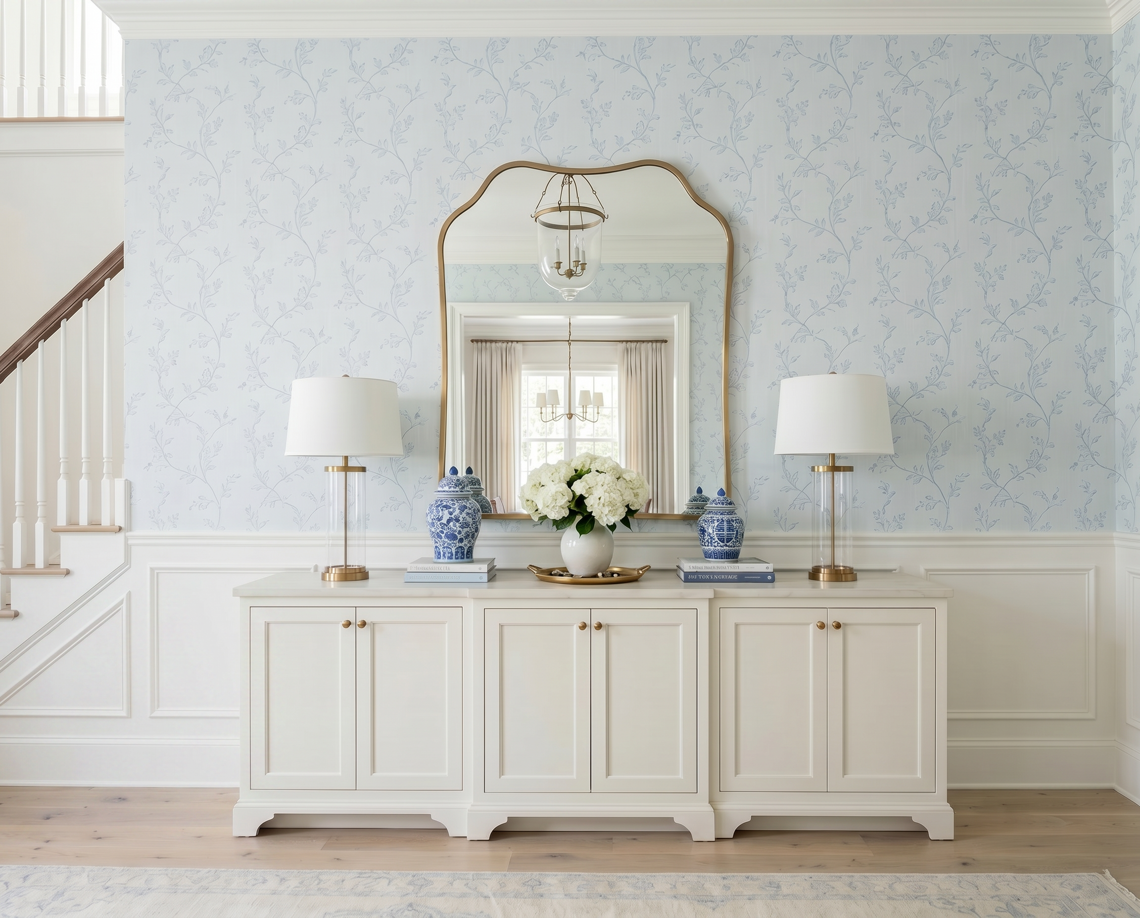 Classic Blue &amp; White Entryway with Timeless Southern Style