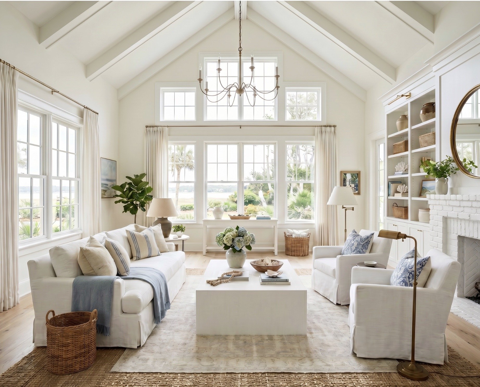 Bright &amp; Airy Coastal Living Room 