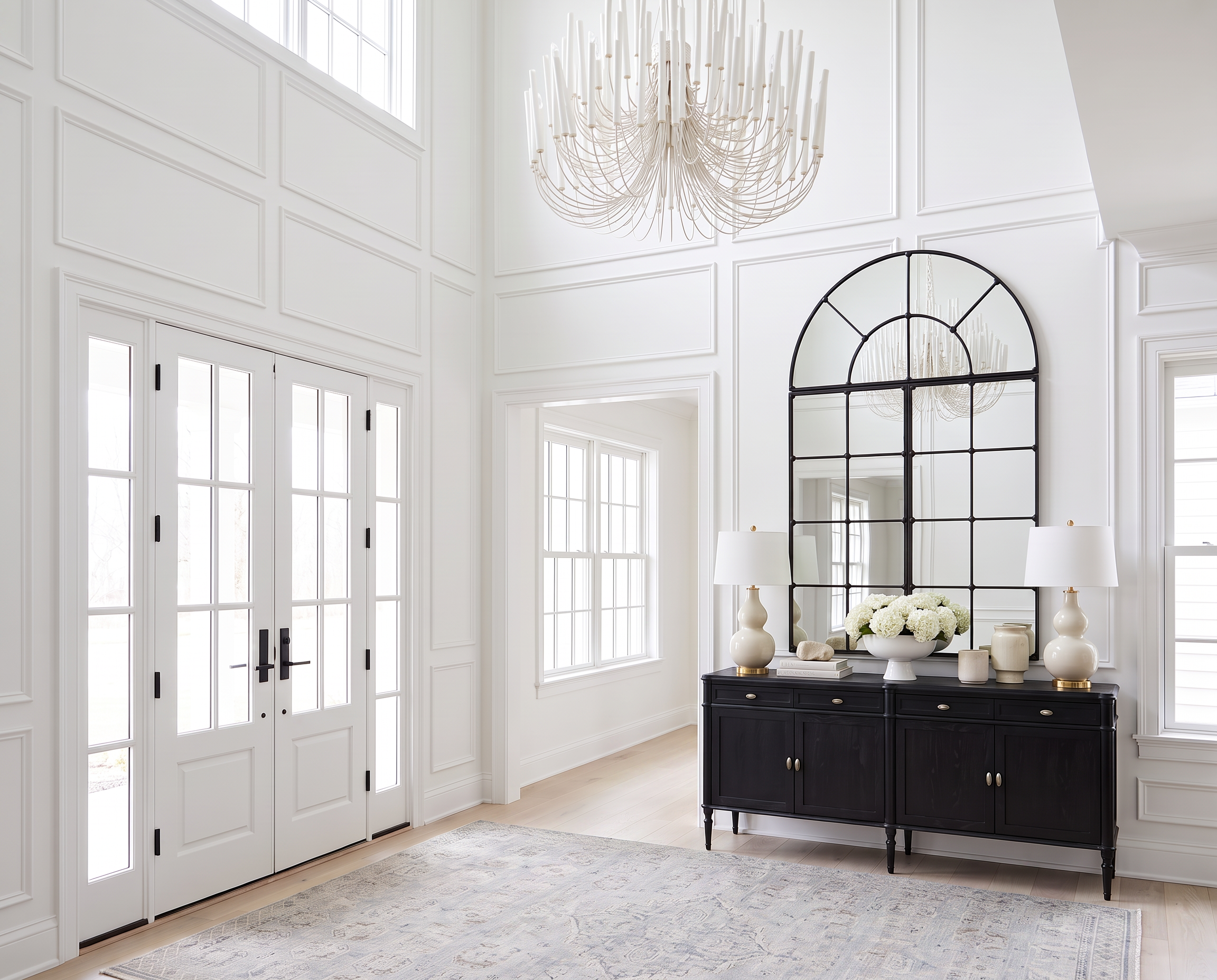 Classic Entryway with a Black Console