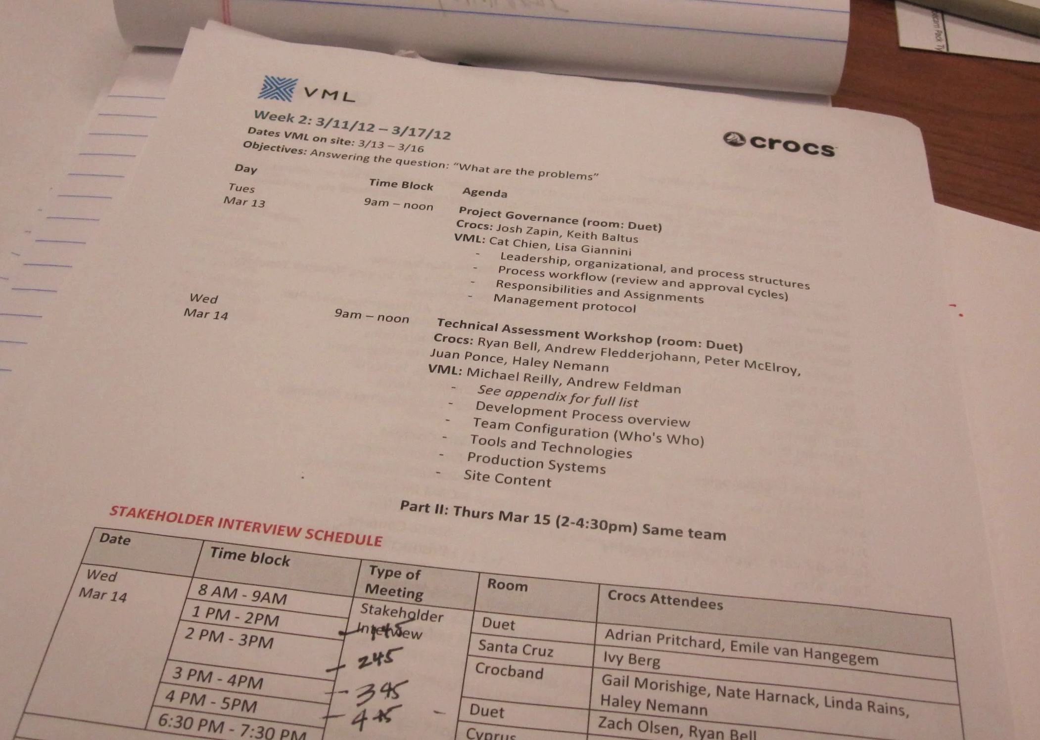 stakeholder schedule