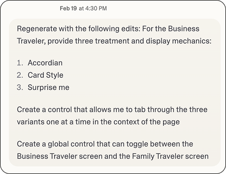 Agent prompts to create variants