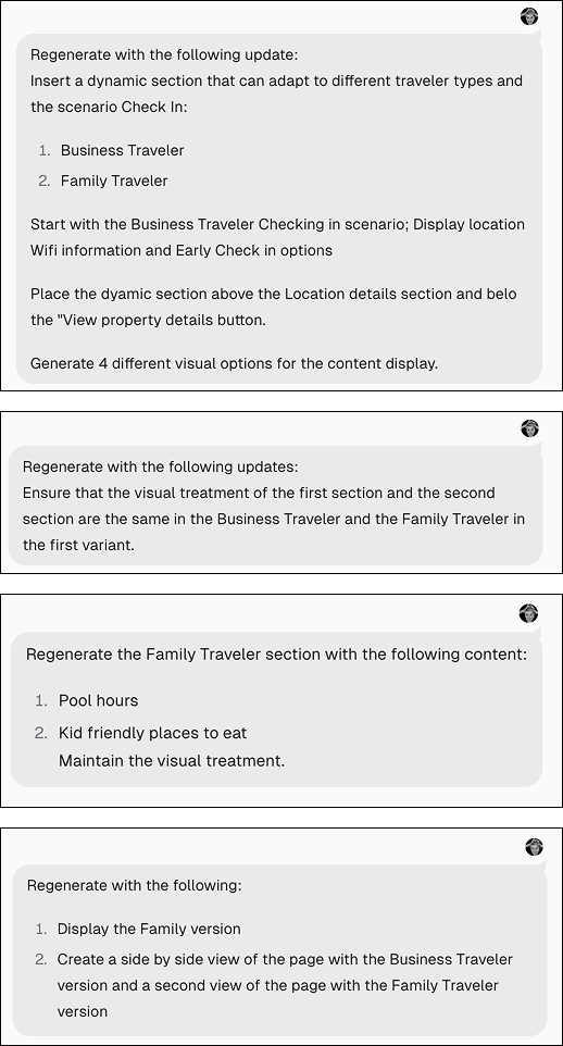 Image of individual prompts