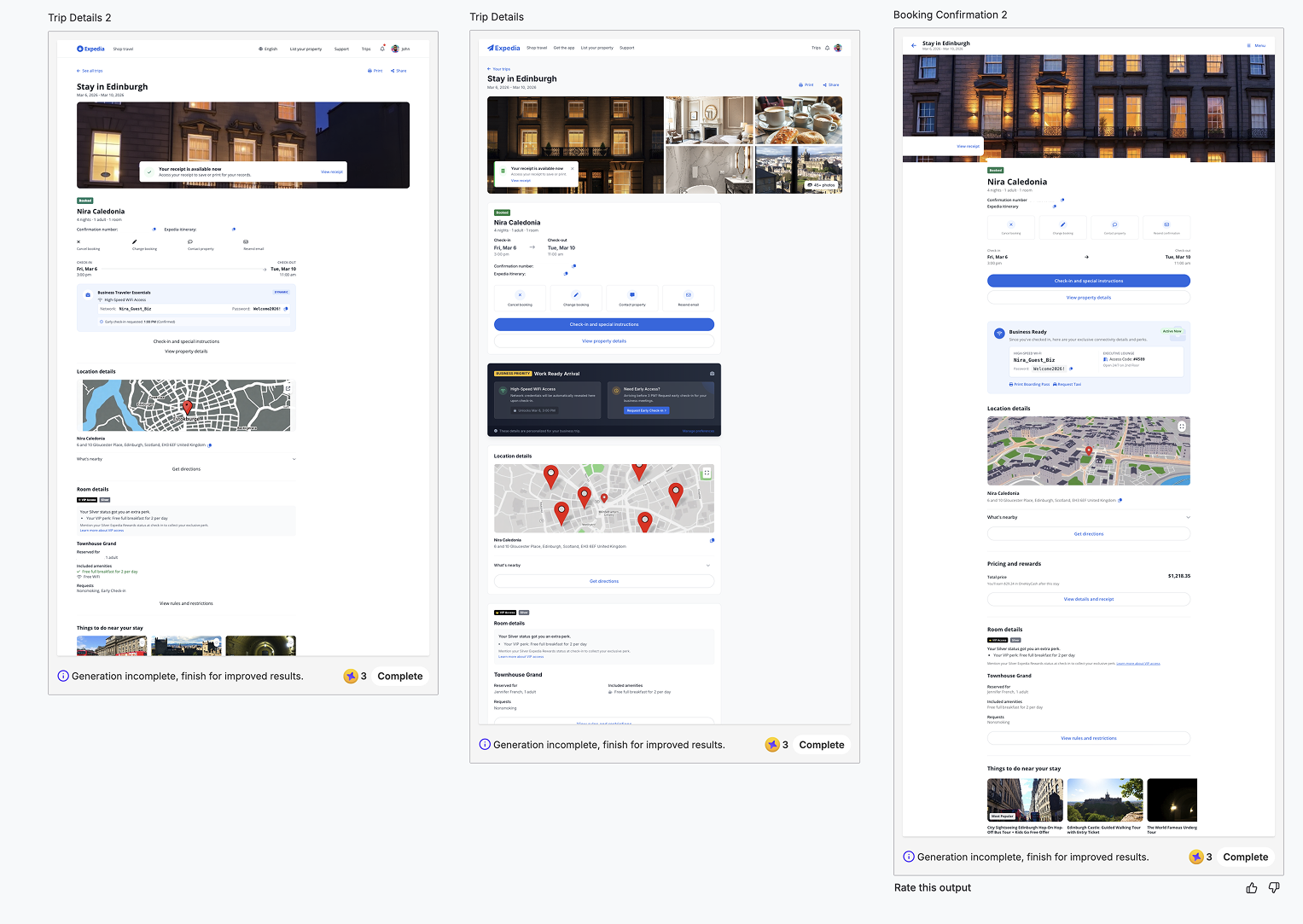 various regenerations of the lodging screen and dynamic section