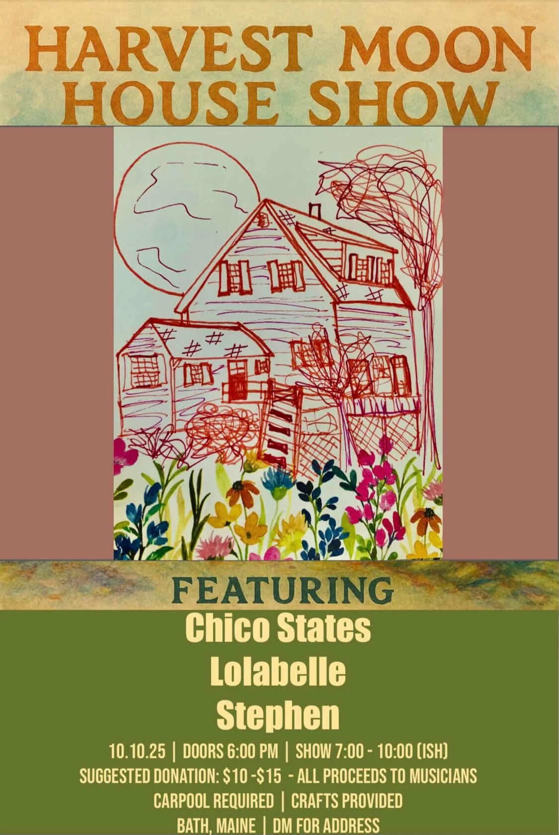 10.10.25, Larissa's house, Bath ME / poster by Larissa Holland
