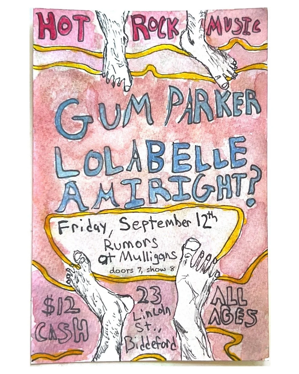 9.12.25, Rumors, Biddeford ME / poster by Stephen Bennett