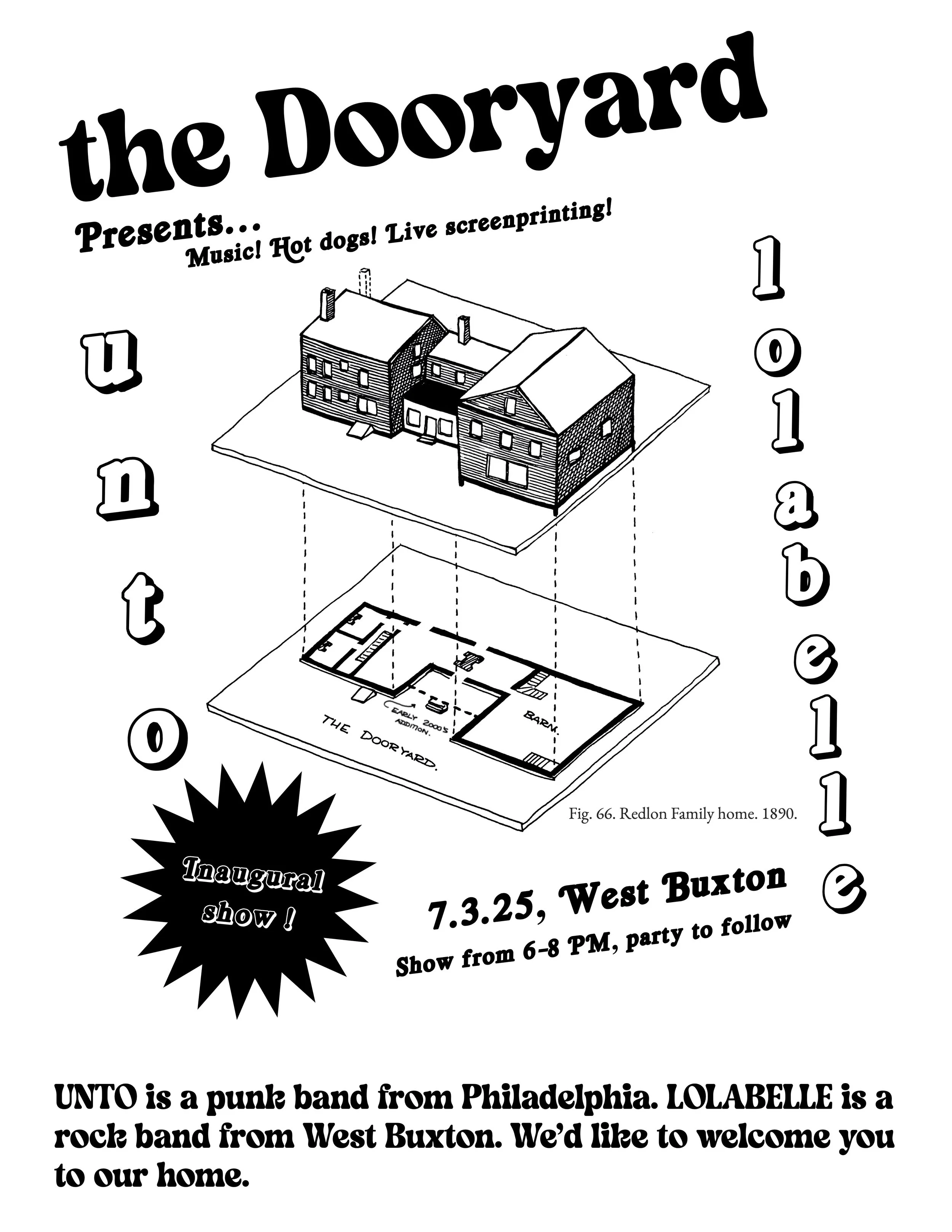 7.3.25, Lolabelle's house, West Buxton ME / poster by Caroline Homer