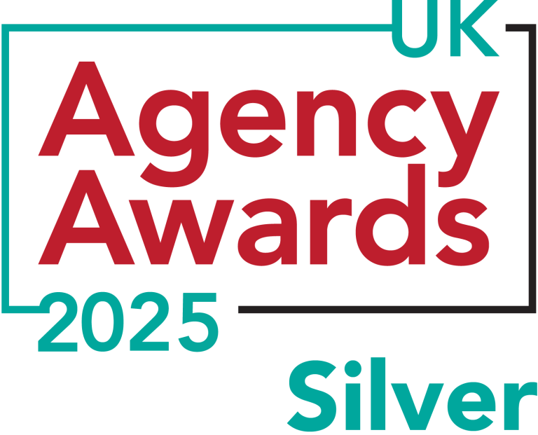Logo for the UK Agency Awards 2025 with silver category highlighted.