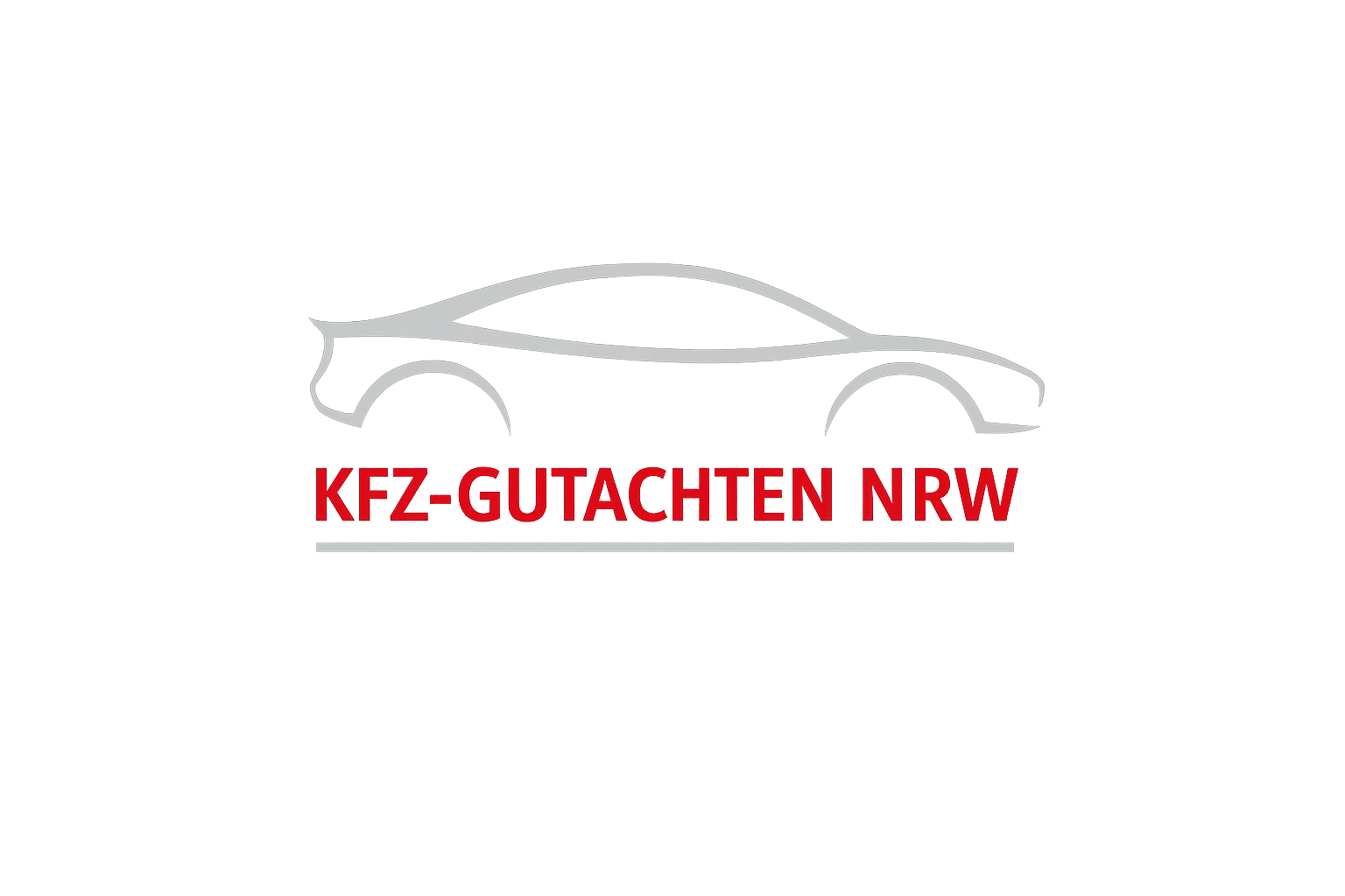 Ein weißes Modellauto mit rotem Schriftzug 'KFZ-GUTACHTEN NRW' vor schwarzem Hintergrund.