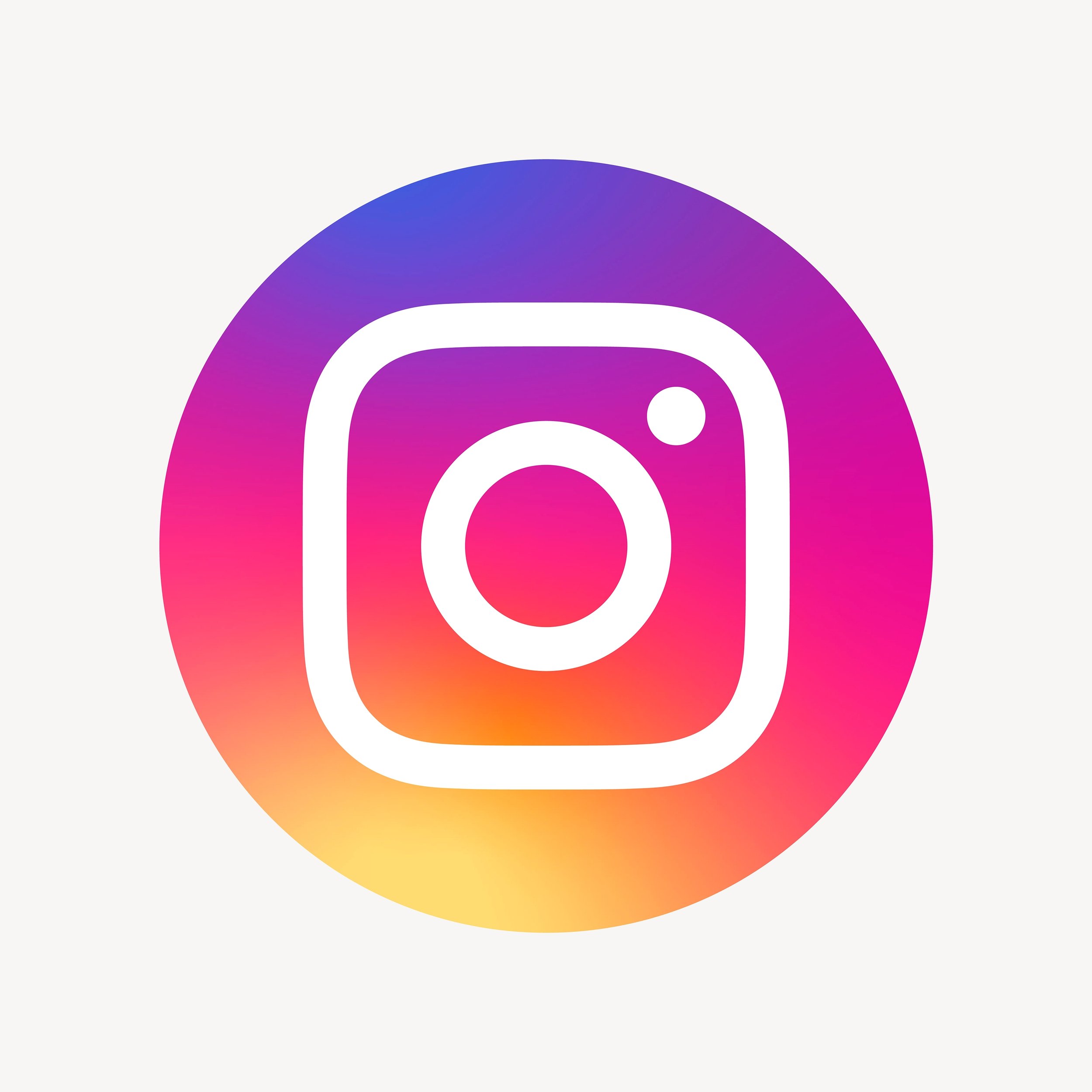 Instagram Logo auf weißem Hintergrund