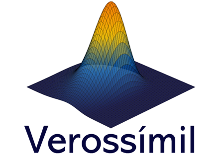 Gráfico 3D de uma curva de superfície, com picos em cores quentes e fundo escuro, e a palavra 'Verossímil' abaixo.
Gráfico de Máxima Verossimilhança aplicado à engenharia de confiabilidade.